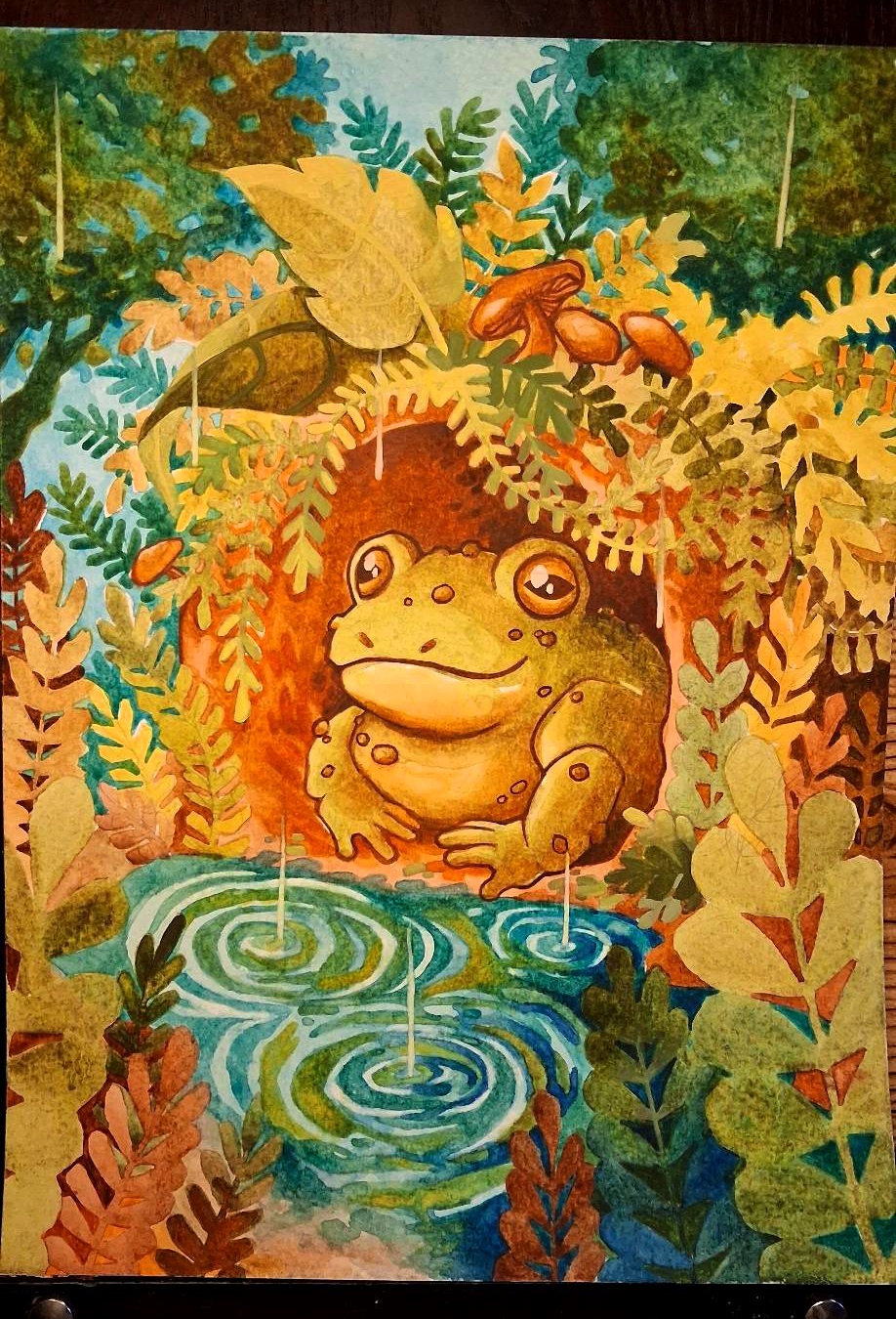 🐸 Frog in the Rain 🌧️